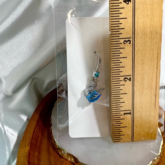 Blue Swan Dangle Earrings - Picture 4 of 5